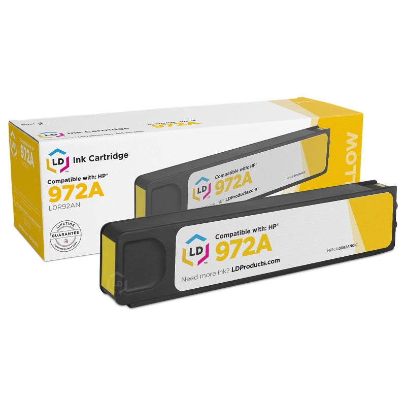 LD Products Compatible HP 972A Ink Cartridges L0R92AN Replacements for HP PageWide Pro MFP 477dw 577dw 452dn 477dn 477dw (972A Yellow SY, 1-Pack) - Image 1